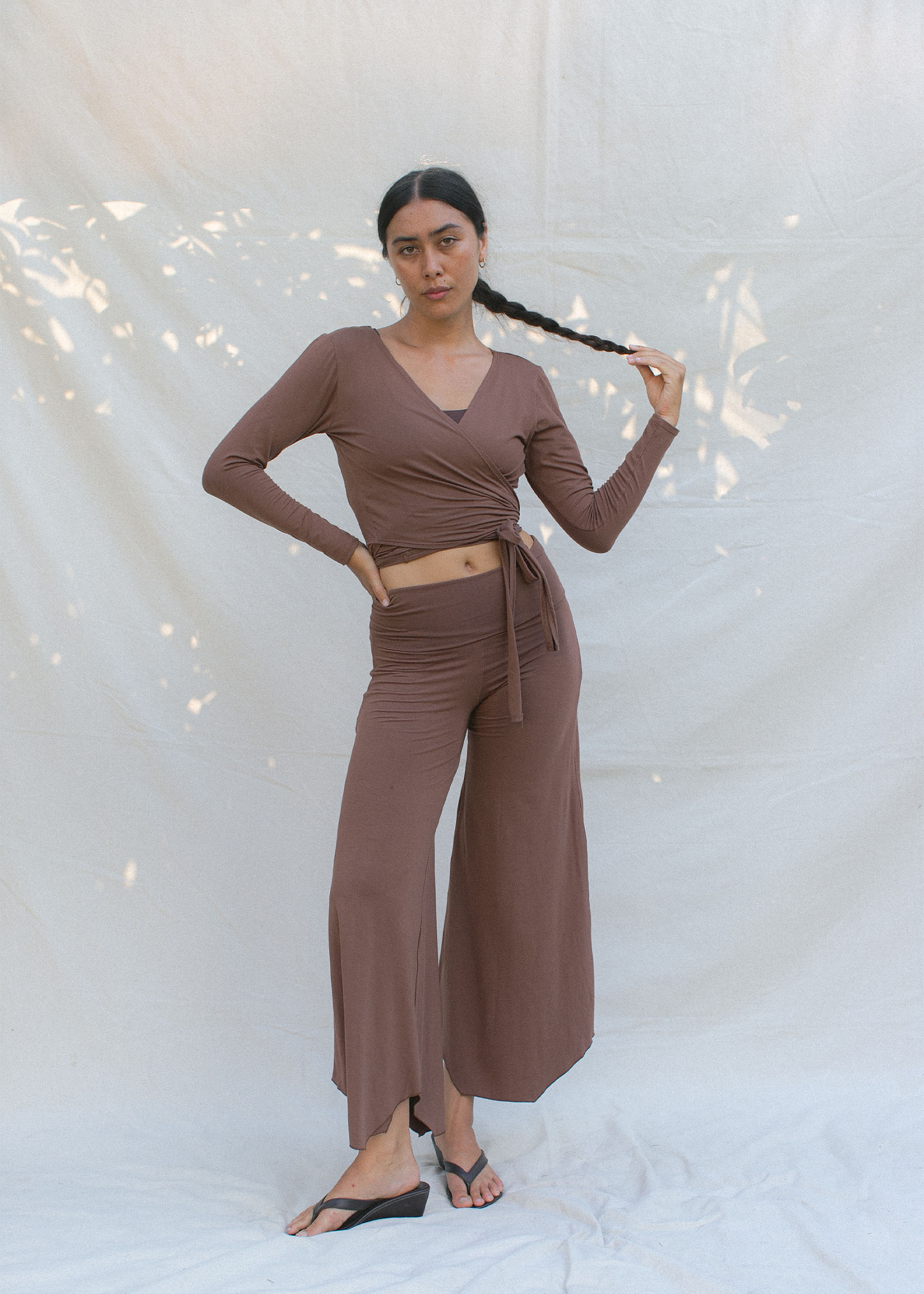 Naisten Toppi Wrap Top Chocolate main image 0