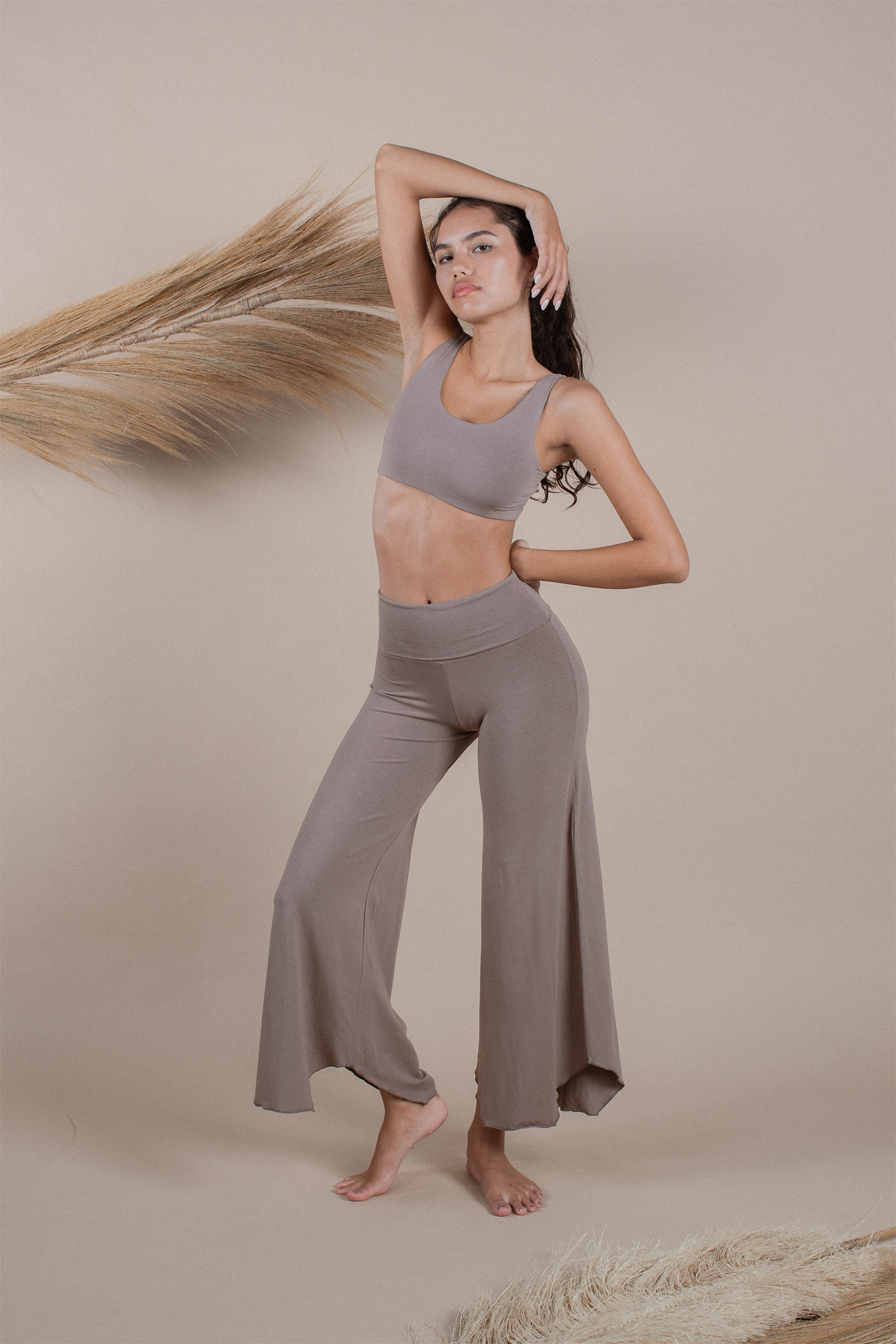 High Waisted Flare Yoga Pants | Layla Flares In Sable | Indigo Luna