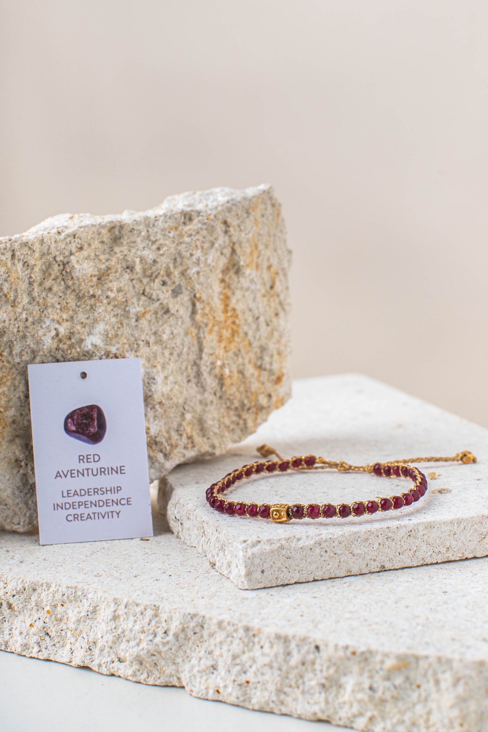 Red Aventurine Stone Bracelet For Leadership, Independence And Creativity