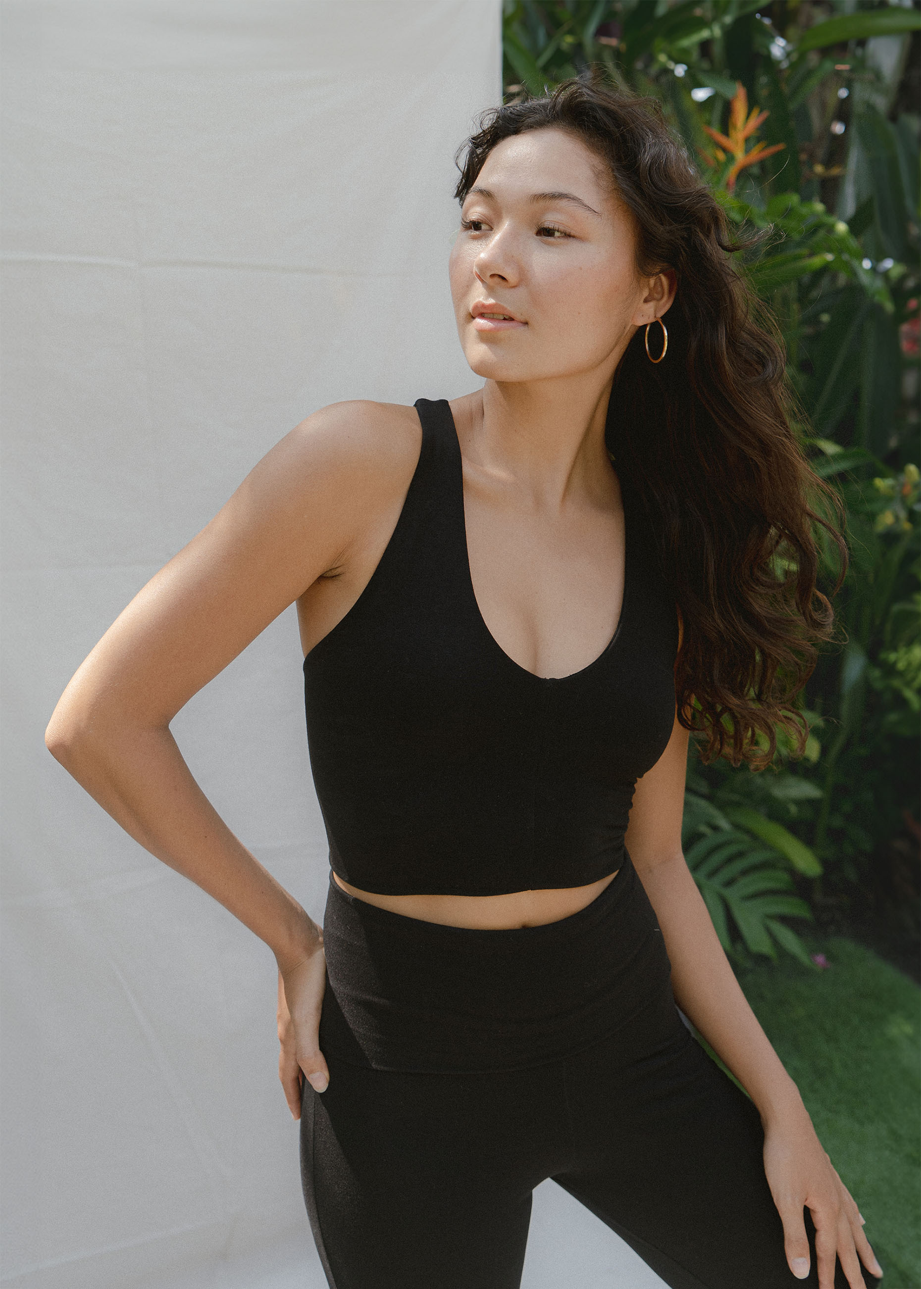 Agni Cross Top Black | Eco-Friendly Black Yoga Top –Indigo Luna Store