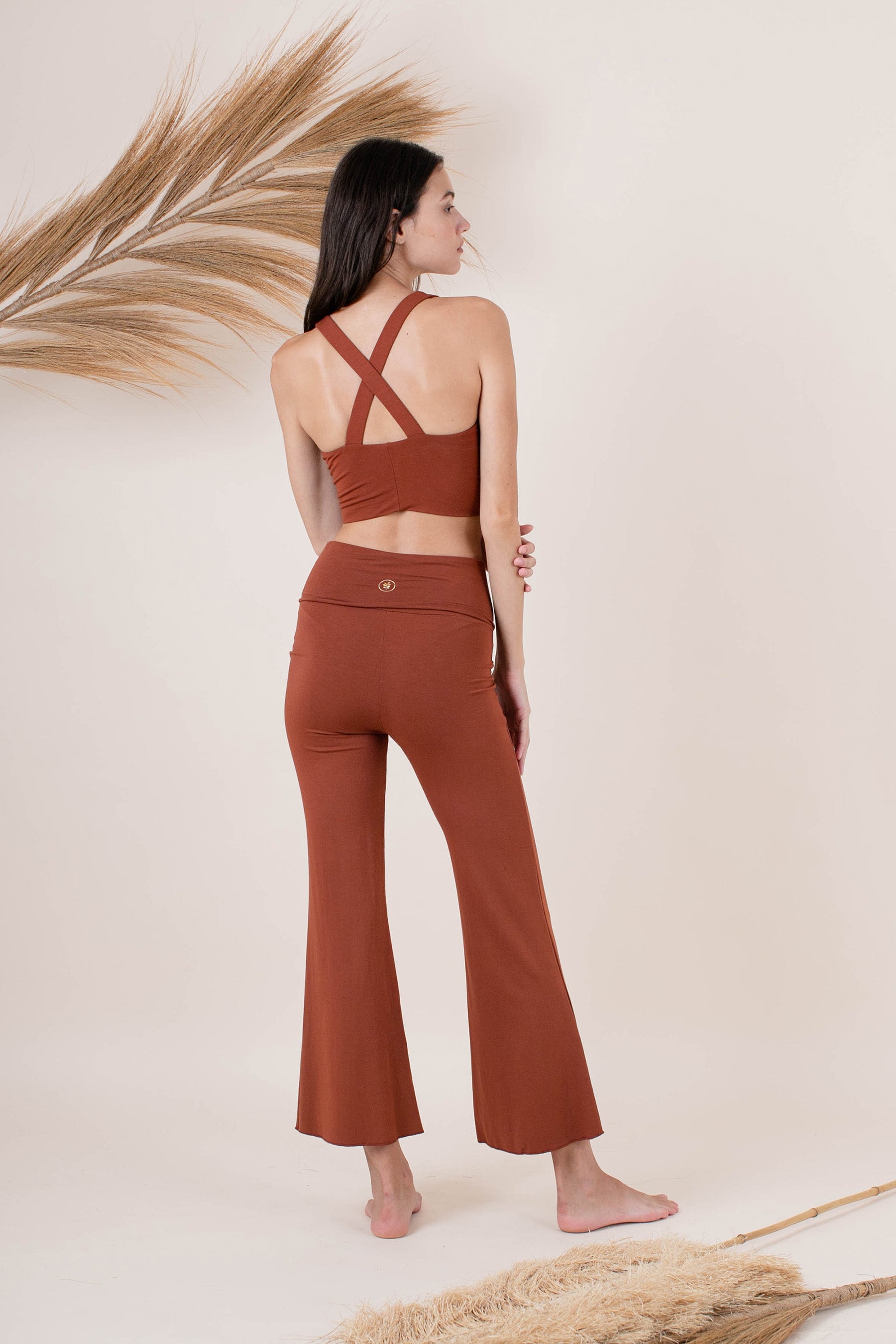 Eco-Friendly Flare Leggings | Agni Flares Spice –Indigo Luna Store