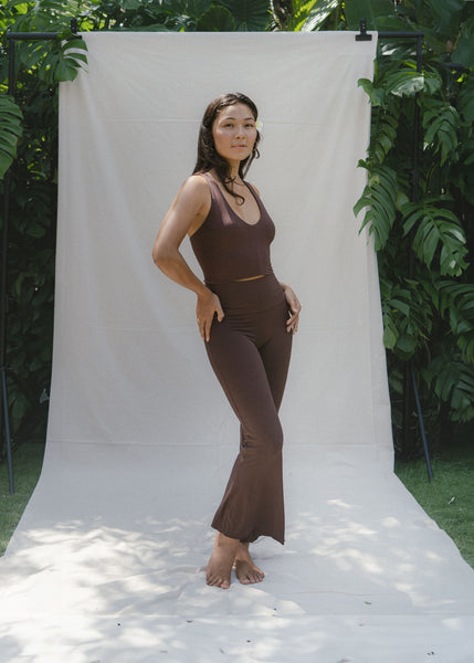 Agni Flares Carob | Sustainable Flare Yoga Pants –Indigo Luna Store