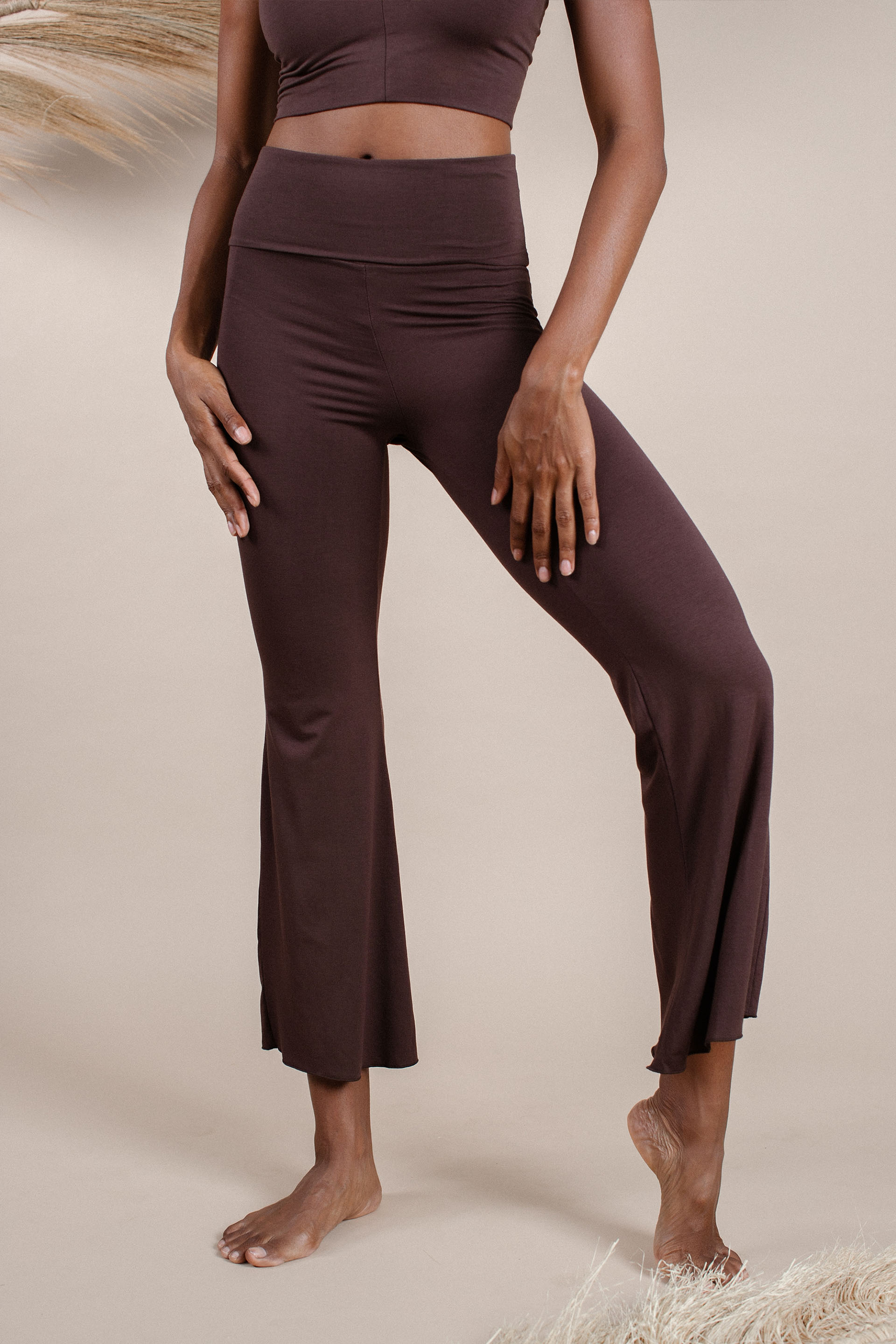 Agni Flares Carob | Sustainable Flare Yoga Pants –Indigo Luna Store