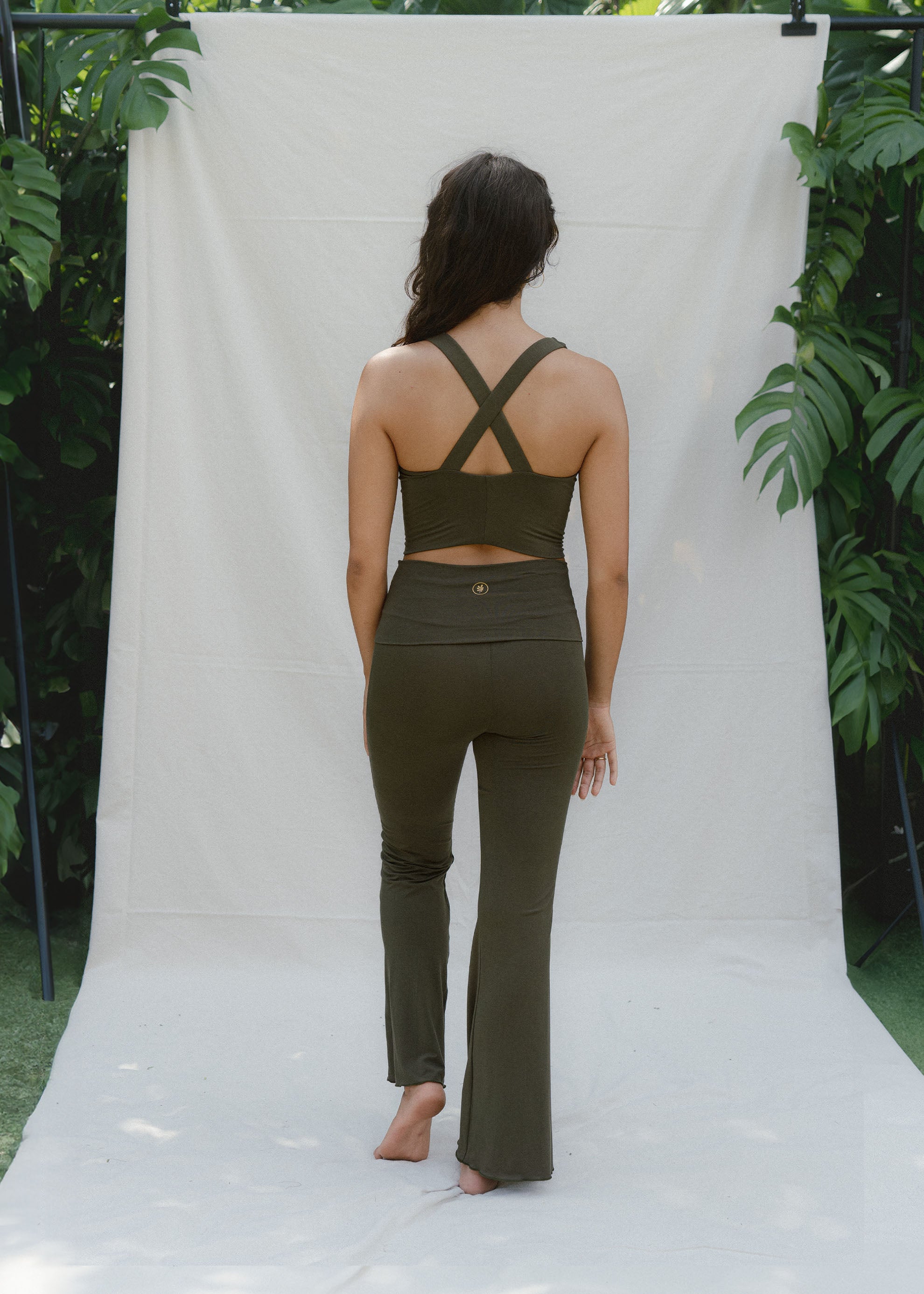 Eco-Friendly Yoga Flared Pants | Agni Flares Forest –Indigo Luna Store