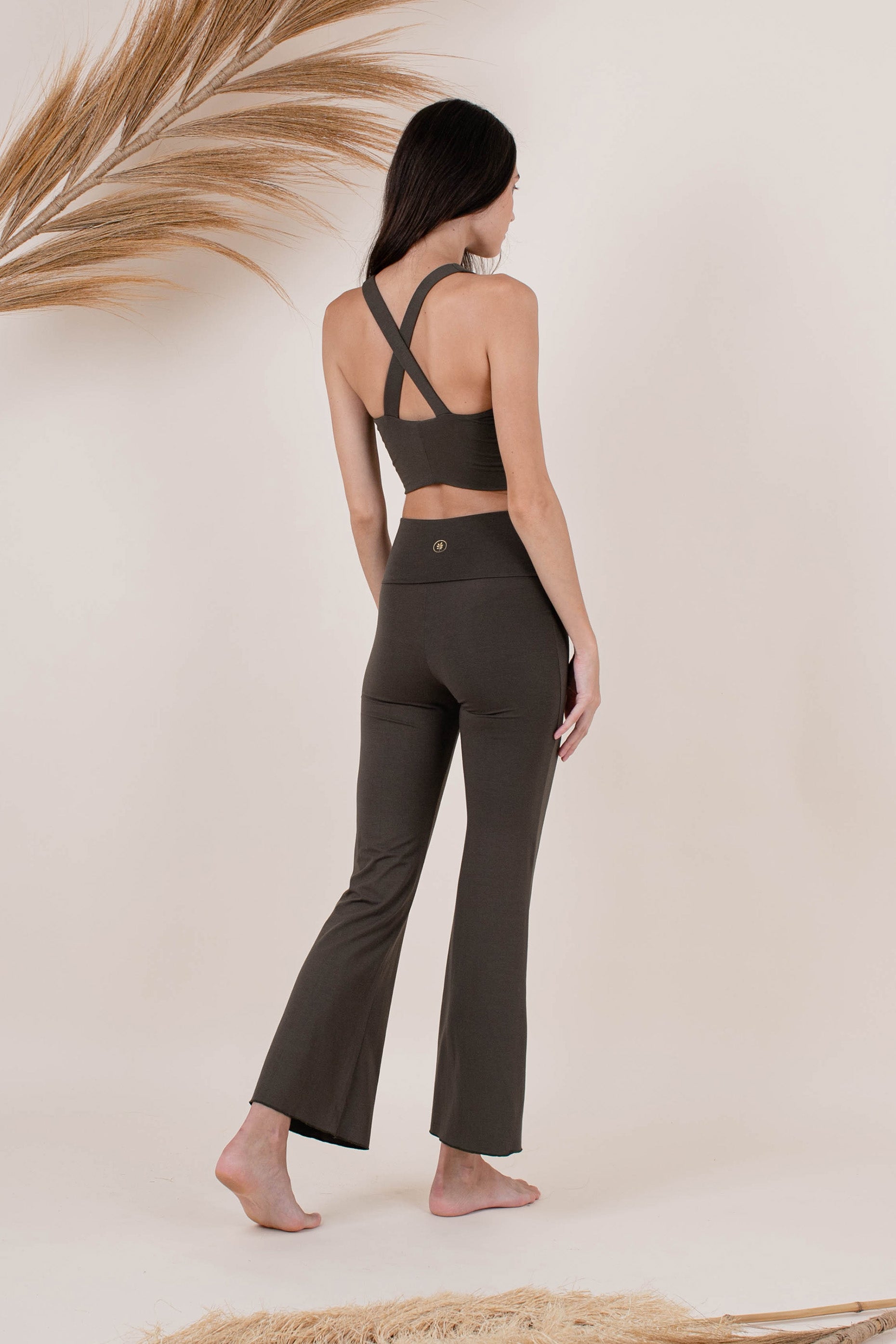 Eco-Friendly Yoga Flared Pants | Agni Flares Forest –Indigo Luna Store