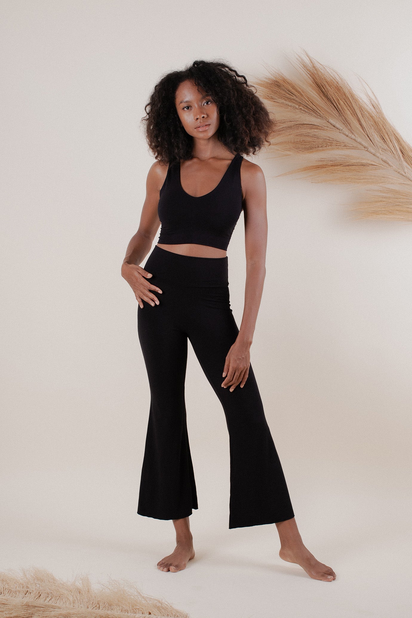 Black Dune Pocket Full Length Flare Pants | Women's Bottom | Rockwear AU