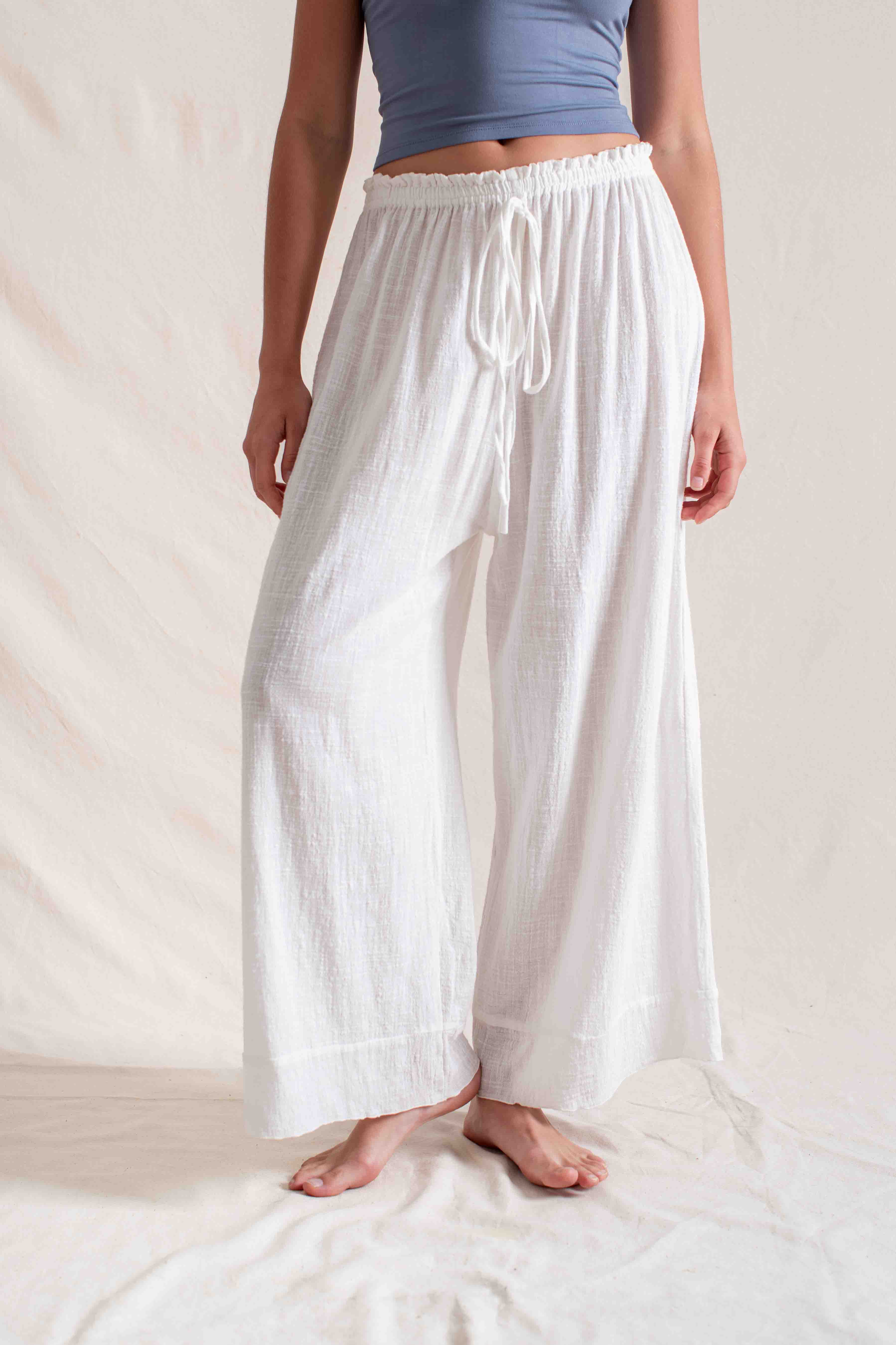 Flow Pants Off White - The Perfect Loose Cotton Pants For