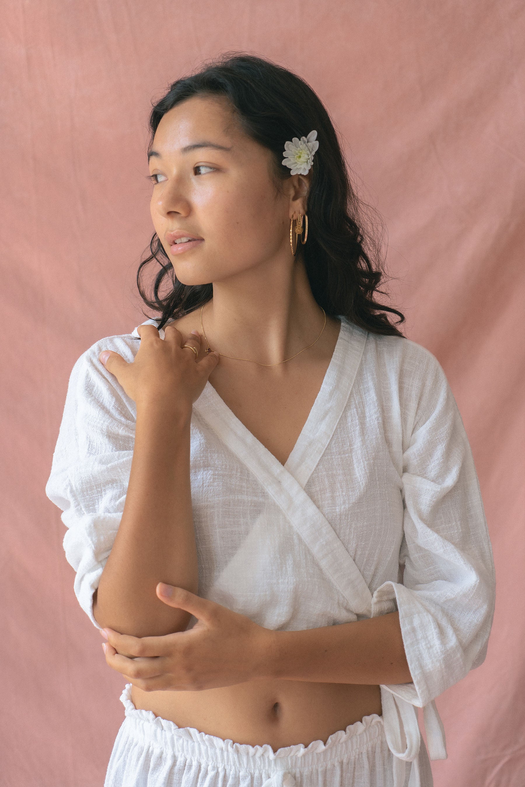 Flow Top Off White Made With Organic Cotton Gauze