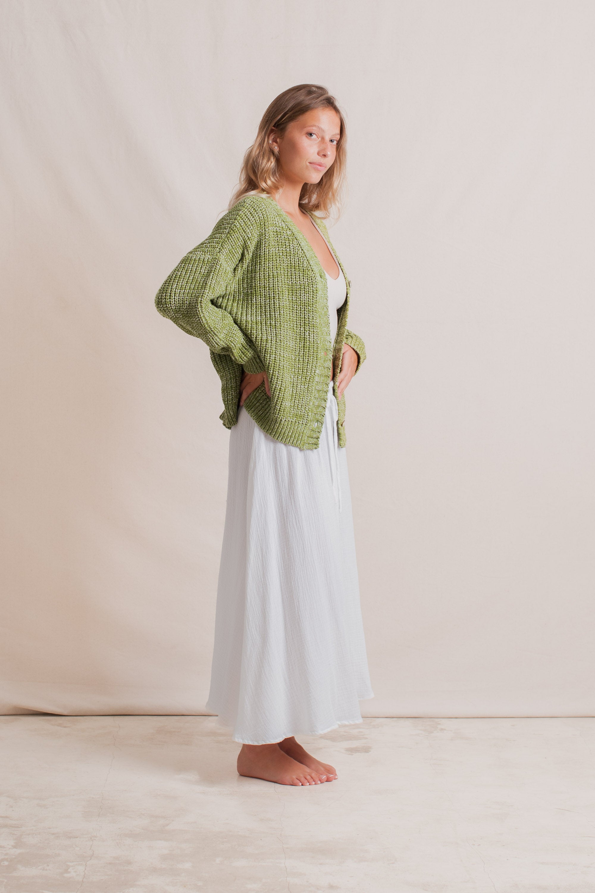 Helga Cardigan Kiwi –Indigo Luna Store