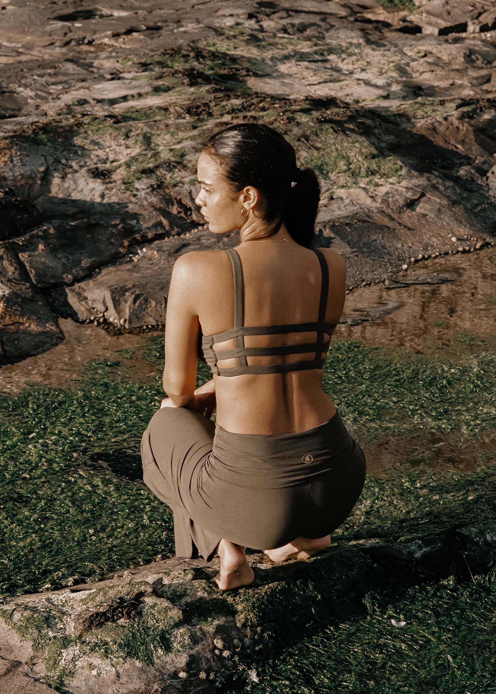 Sustainable Yoga Flared Pants in Forest | Indigo Luna Store