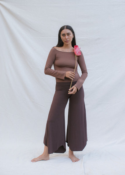 Yoga Pants Layla Flares Carob | Indigo Luna Store