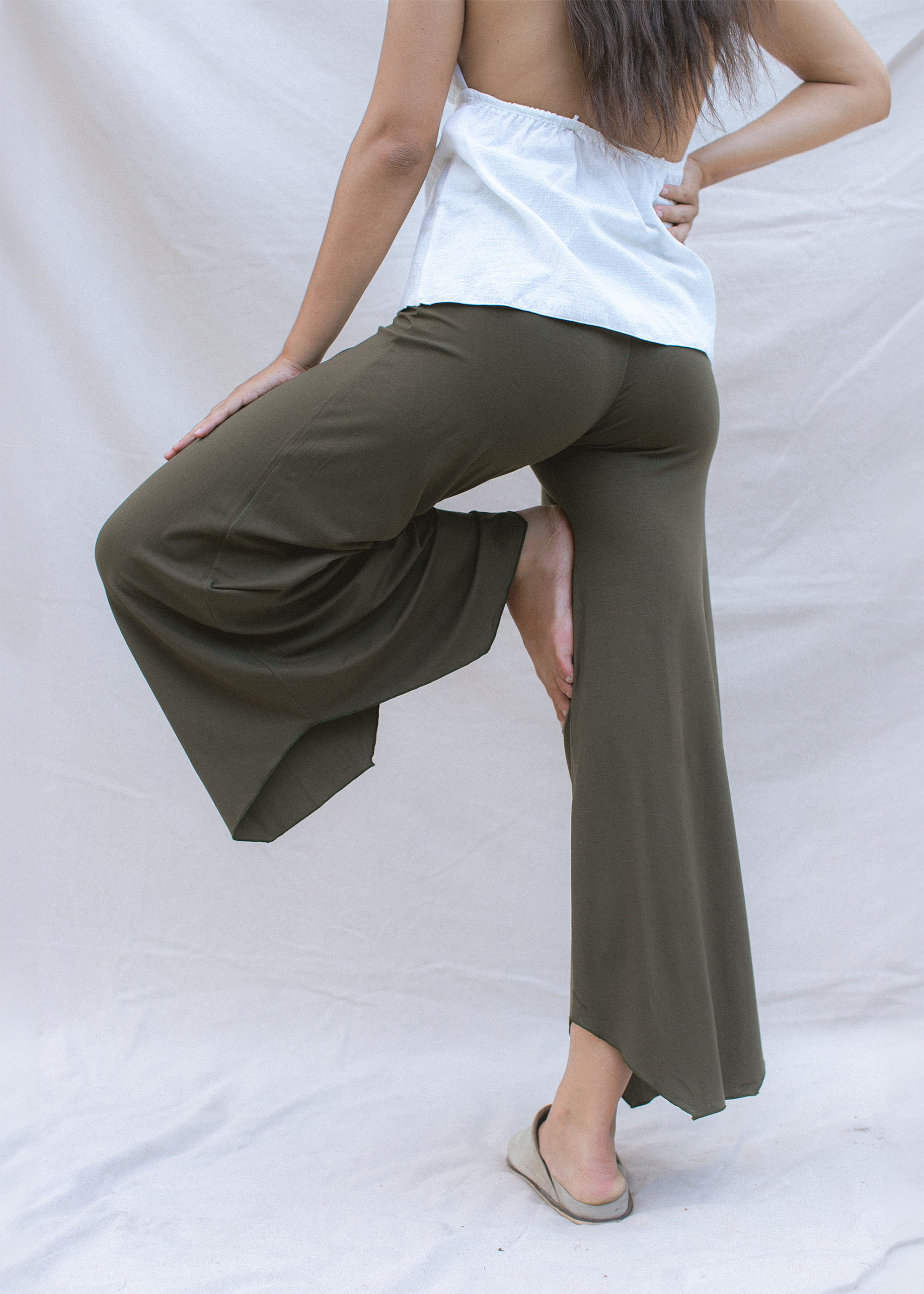 Sustainable Yoga Flared Pants in Forest | Indigo Luna Store