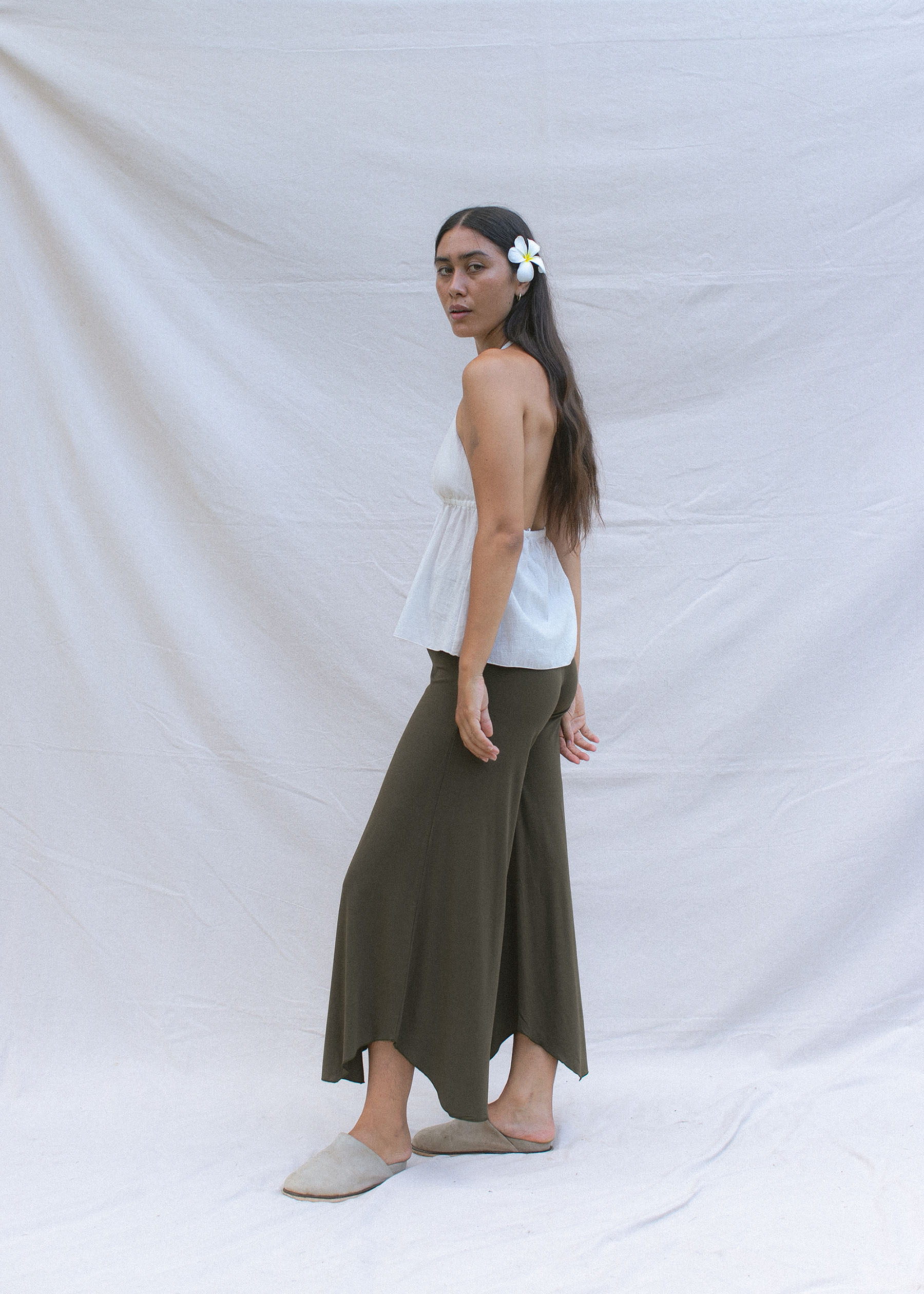 Sustainable Yoga Flared Pants in Forest | Indigo Luna Store
