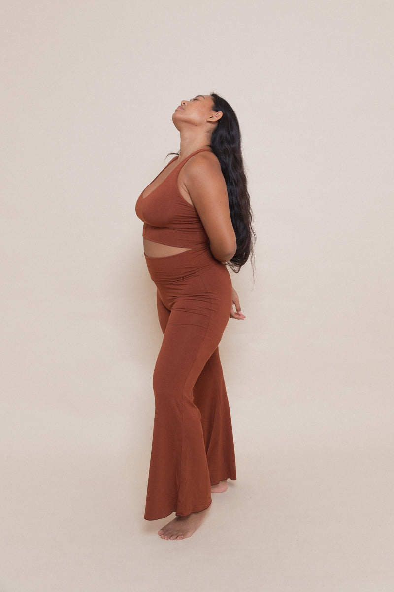 Eco-Friendly Flare Leggings | Agni Flares Spice –Indigo Luna Store