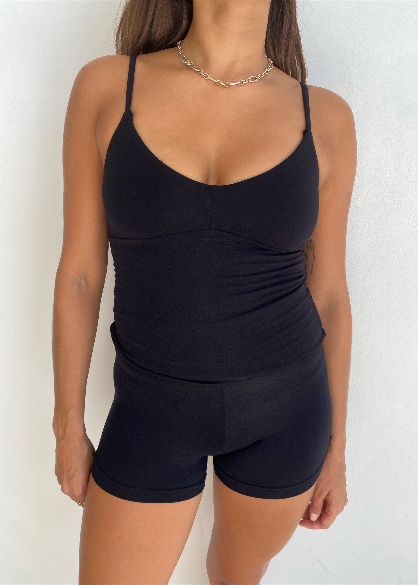 Haut Cami Bella Affaissé - Sans Manches, Rose, Coton Mélangé, Taille L