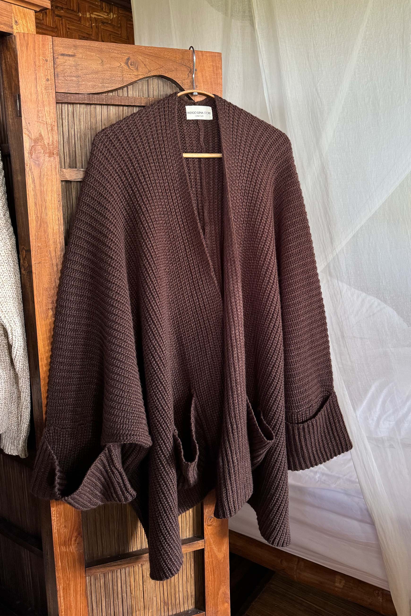 Turtleneck poncho with braids | Dalle Piane Cashmere