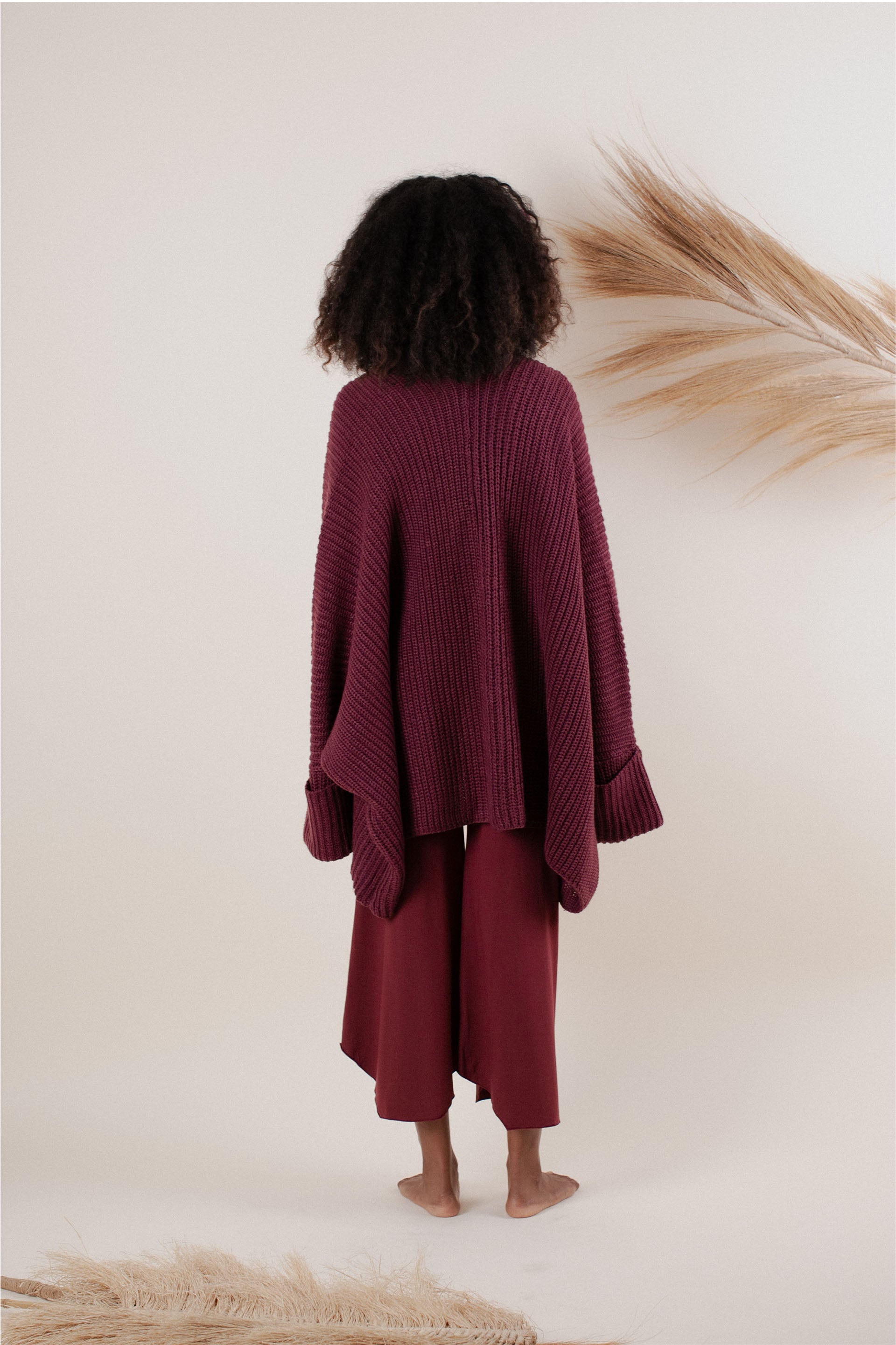 Maroon clearance poncho sweater