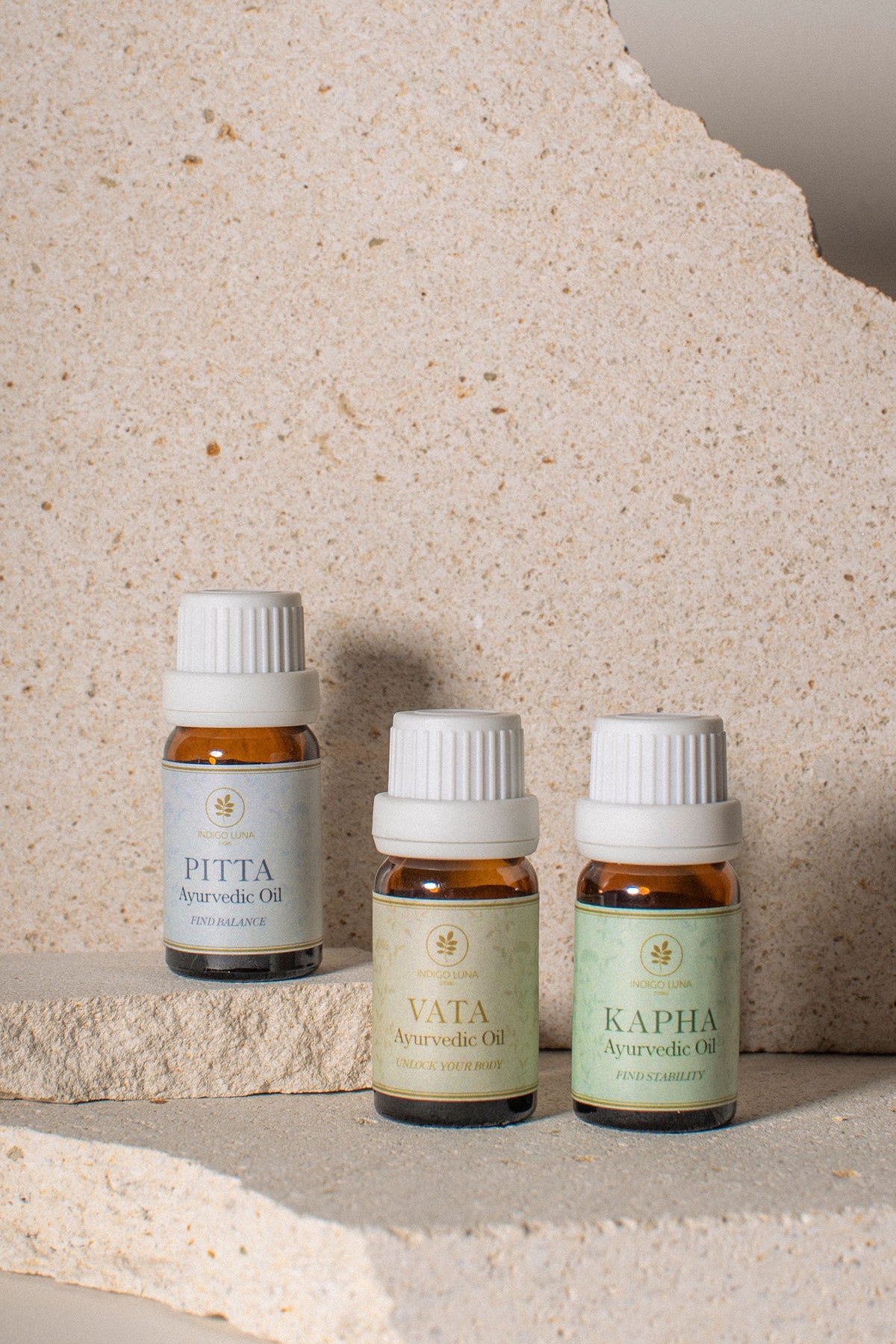 Ayurvedic Essential oils 3 Pack for Kapha, Pitta and Vata Doshas in Dropper bottles 