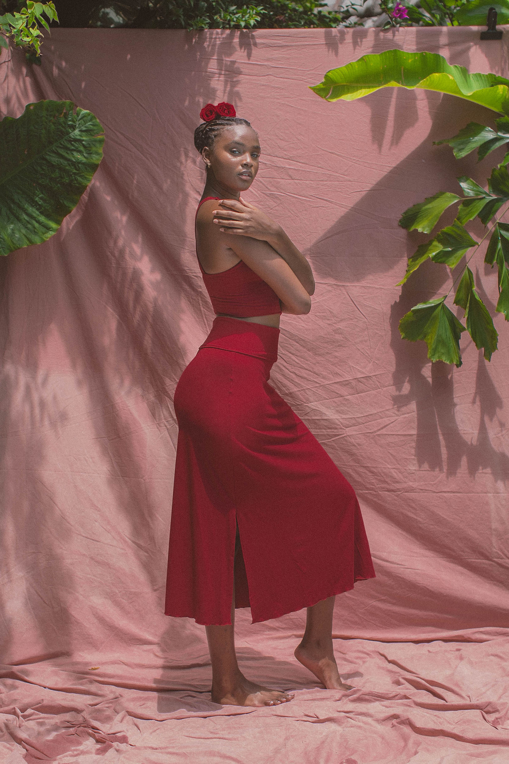 Agni Skirt Dark Rose Sustainably Made For Your Daily Yoga Lifestyle