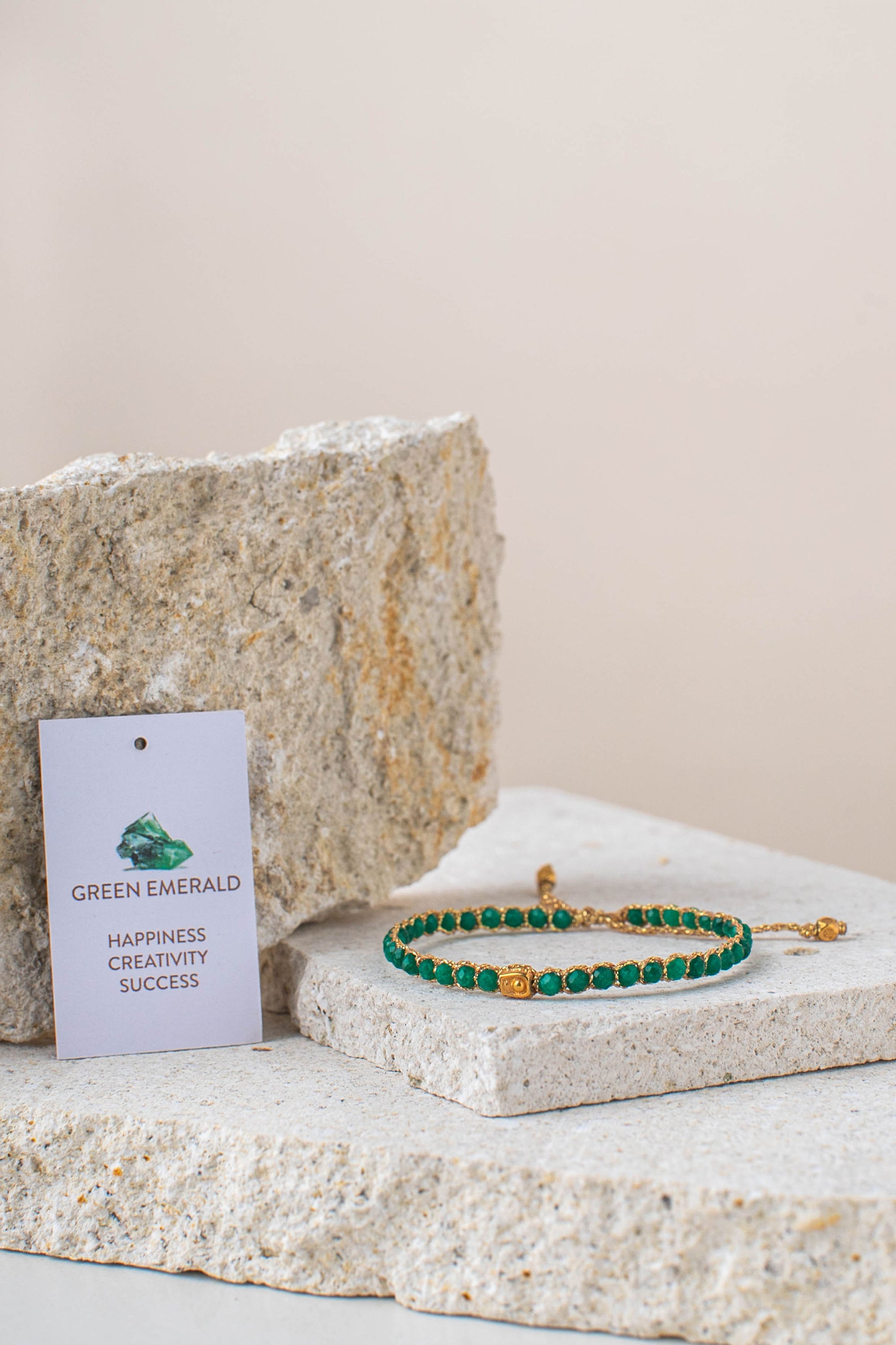 Green Emerald Stones Bracelet