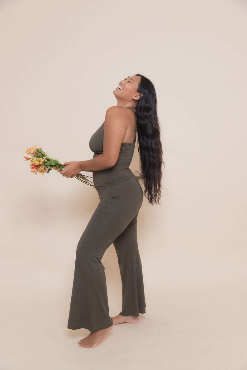 Eco-Friendly Yoga Flared Pants | Agni Flares Forest –Indigo Luna Store