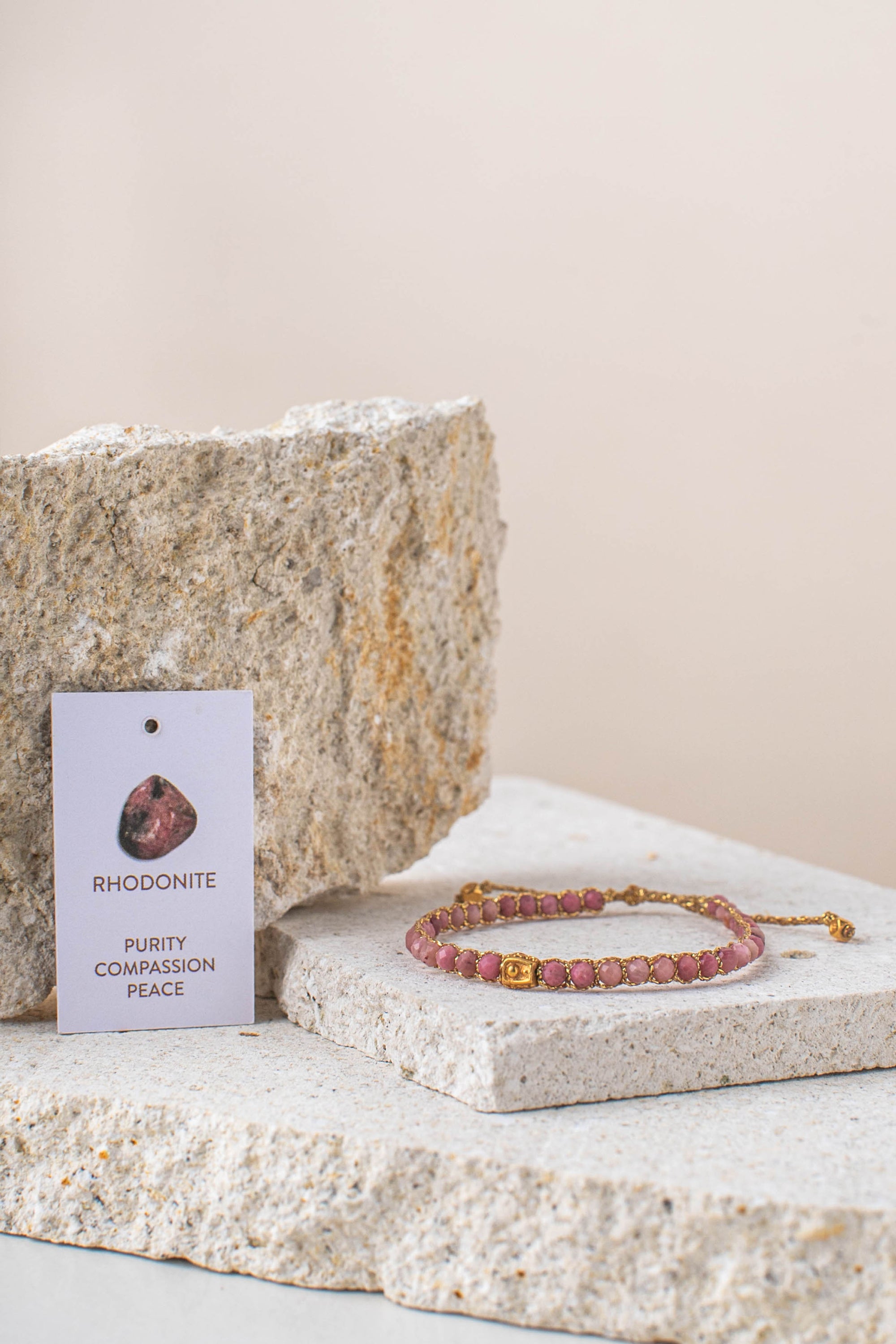 Rhodonite Bracelet, Stones For Purity, Compassion And Peace