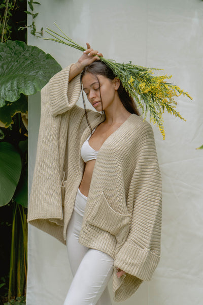 Hand Knitted Poncho | Sustainable Knitwear Australia