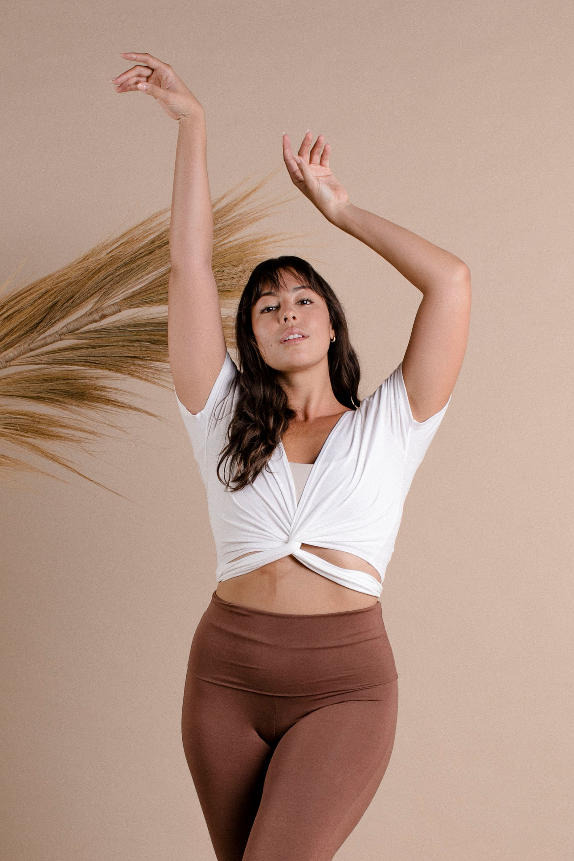 Layla Wrap Top Off White  Sustainable Yoga Wear Made With Love